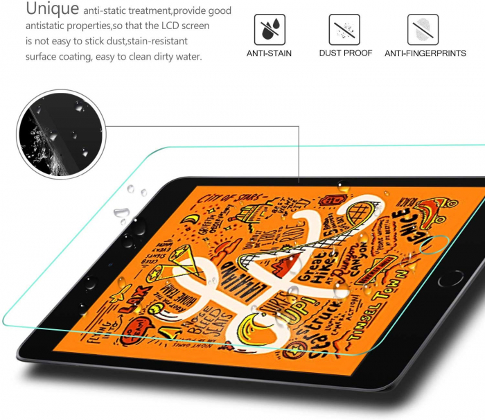 Folie protectie sticla securizata Apple iPad mini 5, protectie ecran, fata [4]