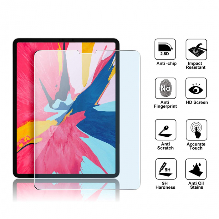 Folie protectie sticla securizata Apple iPad Pro 12.9" (2018) , protectie ecran, fata [3]