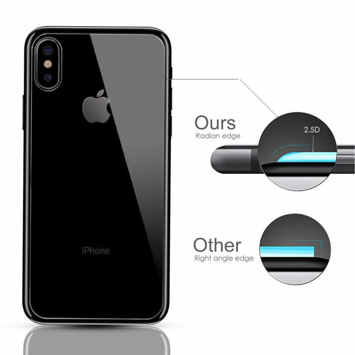 Folie sticla iPhone XS MAX, fata-spate, 5D, securizata cu rama metalica protectie ecran, 0.2mm [5]