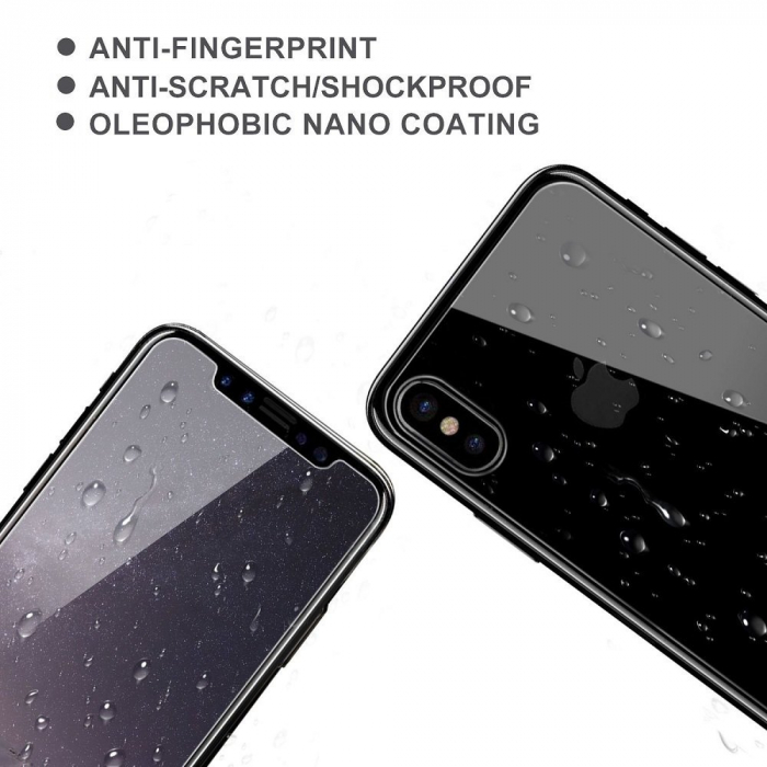 Folie protectie sticla securizata iPhone X/iPhone 10, protectie ecran, fata plus spate, MobileSmart©, 0.2mm [3]
