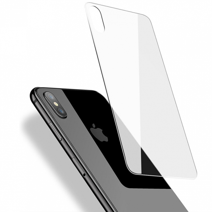 Folie sticla iPhone XS / X, protectie sticla securizata, spate, 0.2mm [5]