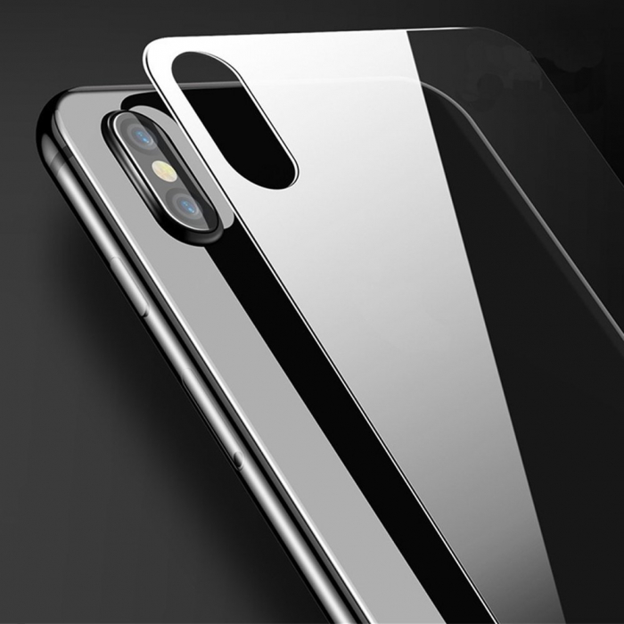Folie sticla iPhone XS / X, protectie sticla securizata, spate, 0.2mm [4]