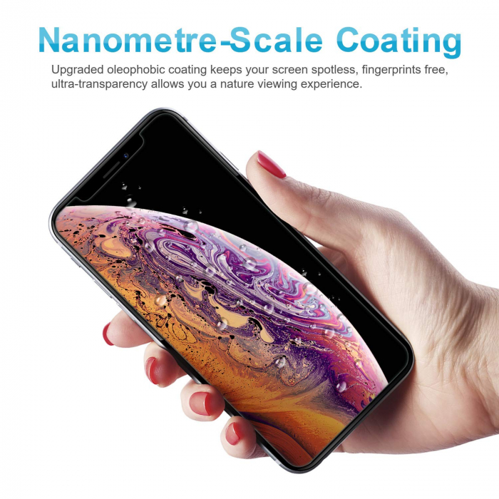 Folie protectie sticla securizata iPhone XS, protectie ecran, fata, 0.2mm [2]