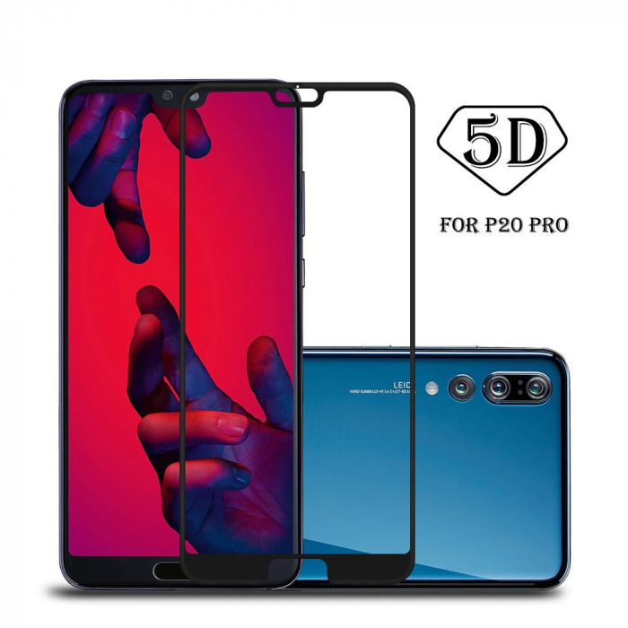 Folie sticla Huawei P20 Pro, protectie ecran tempered glass fata, total transparenta, 5D, acopera tot ecranul, MobileSmart, 0.2mm [3]