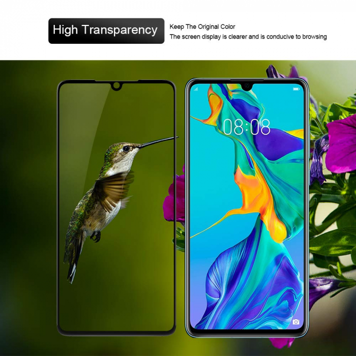 Folie sticla Huawei P30, protectie ecran tempered glass fata, 5D, acopera tot ecranul, 0.2mm [2]