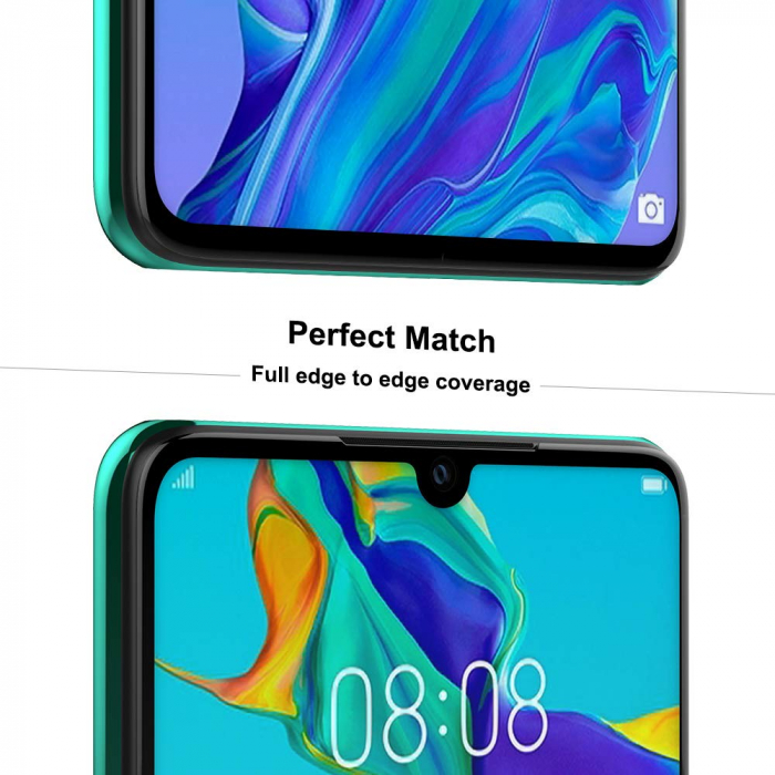 Folie sticla Huawei P30, protectie ecran tempered glass fata, 5D, acopera tot ecranul, 0.2mm [6]