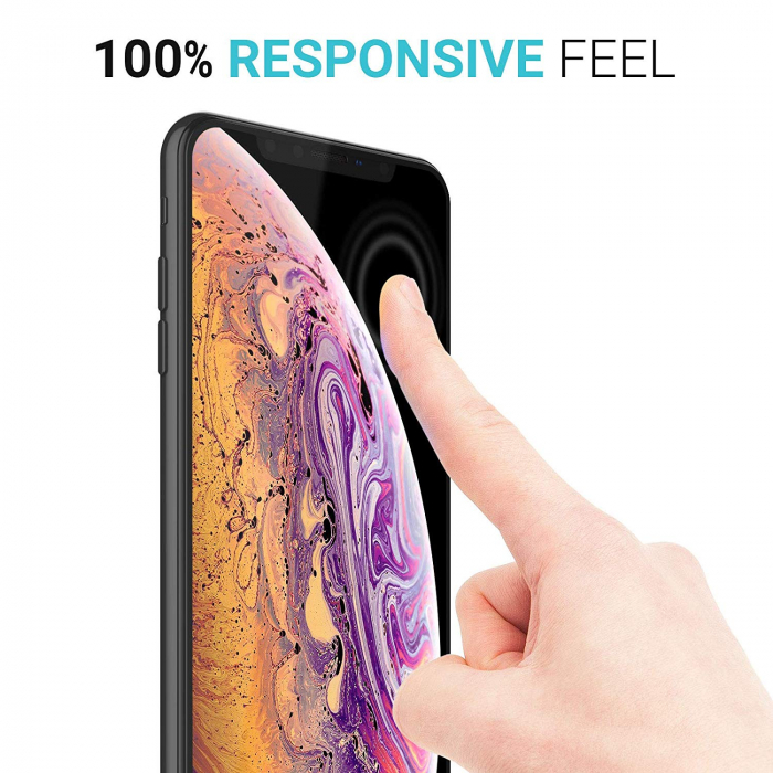 Folie sticla iPhone 11 PRO MAX, Fata plus Spate, 5D, securizata cu rama metalica, protectie ecran si margini curbate, Negru [3]