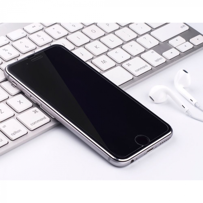 Folie sticla securizata, fata plus spate, cu rama metalica iPhone 6 Plus / 6S Plus, 3D, protectie completa ecran si margini curbate, Negru [4]