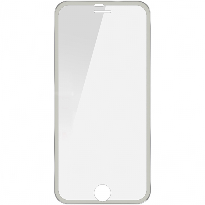 Folie sticla securizata, fata plus spate, cu rama metalica iPhone 6 Plus / 6S Plus, 3D, protectie completa ecran si margini curbate, Silver [3]