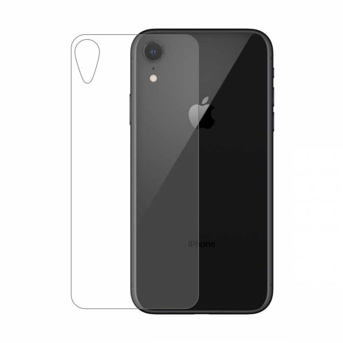 Folie sticla iPhone XR, 5D, Fata plus Spate, protectie ecran cu rama metalica, Negru, MobileSmart©, 0.2mm [5]