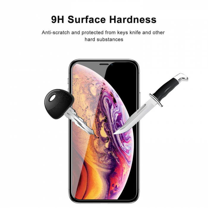 Folie sticla iPhone XS MAX, protectie ecran securizata, fata, 0.2mm [4]