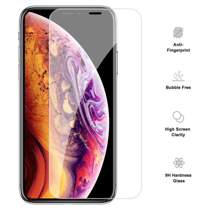 Folie sticla iPhone XS MAX, protectie ecran securizata, fata, 0.2mm [3]