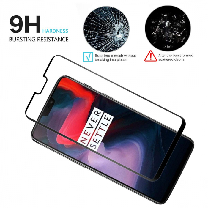 Folie sticla OnePlus 6, protectie ecran tempered glass fata, 5D, acopera tot ecranul, 0.2mm [4]