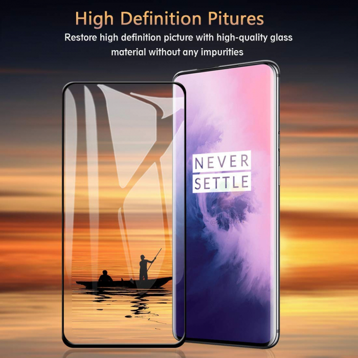 Folie sticla OnePlus 7 PRO, protectie ecran tempered glass fata, 5D, acopera tot ecranul, 0.2mm [2]