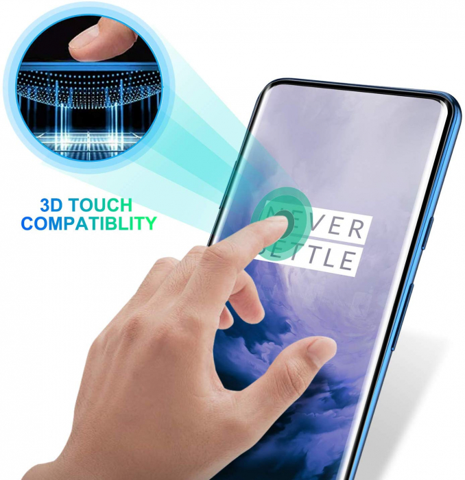 Folie sticla OnePlus 7 PRO, protectie ecran tempered glass fata, 5D, acopera tot ecranul, 0.2mm [4]