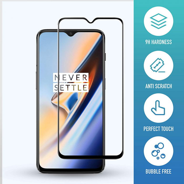 Folie sticla OnePlus 7, protectie ecran tempered glass fata, 5D, acopera tot ecranul, 0.2mm [2]