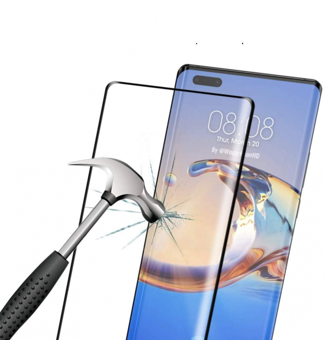 Folie sticla pentru Huawei MATE 40 PRO, protectie ecran tempered glass fata, 5D, acopera tot ecranul, 0.2mm [2]