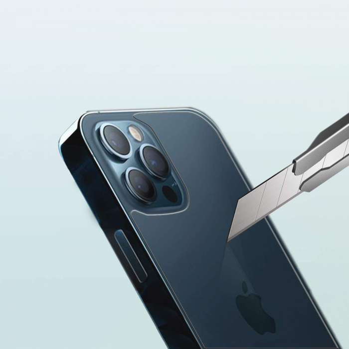 Folie sticla pentru iPhone 12 / 12 PRO, protectie securizata, spate, 0.2mm [4]