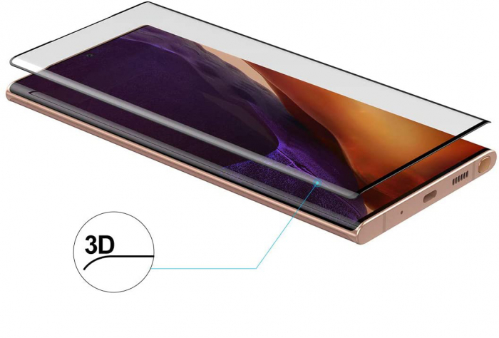 Folie sticla pentru Samsung Galaxy Note 20 ULTRA, Full glue, protectie ecran tempered glass fata, 3D, acopera tot ecranul [5]