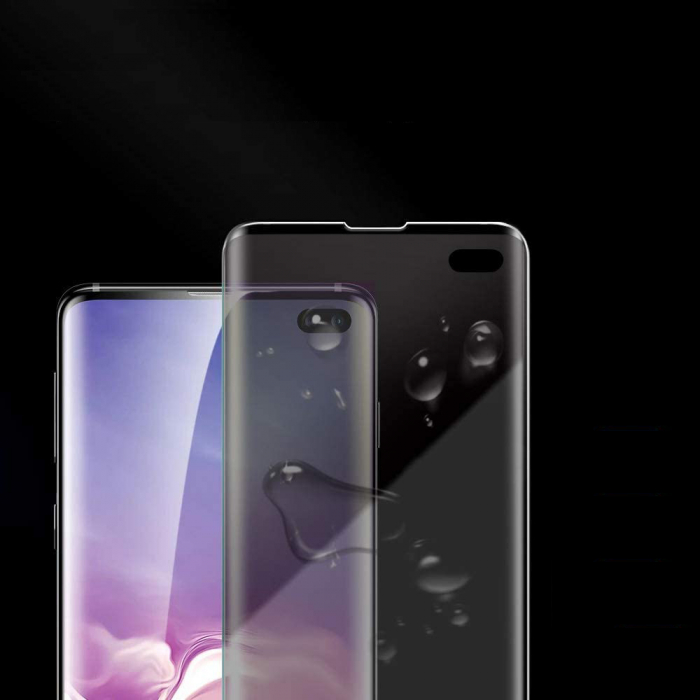 Folie sticla pentru Samsung Galaxy S10 PLUS, Privacy, 3D, Full glue, acopera tot ecranul (Case Friendly) [3]