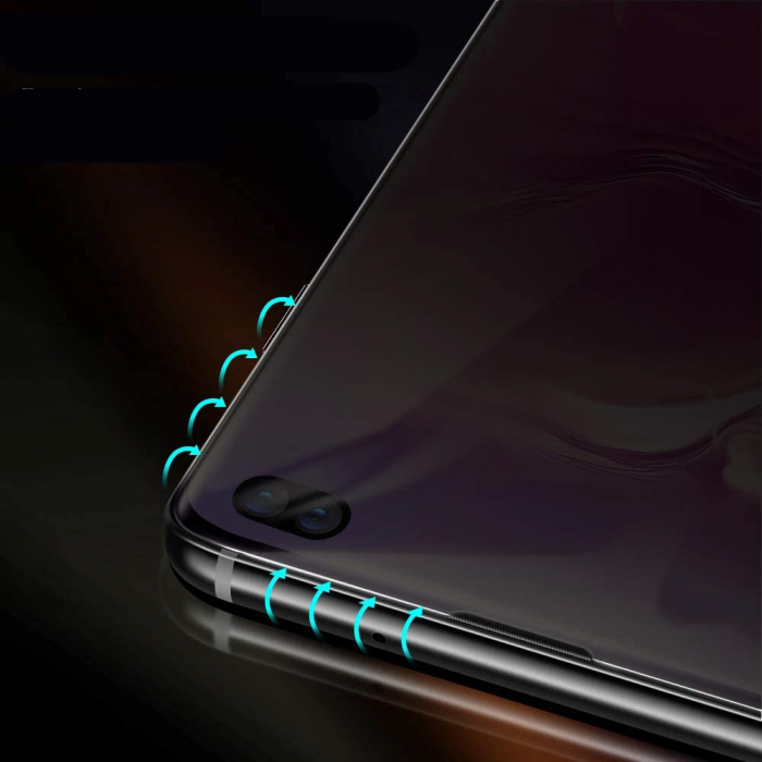 Folie sticla pentru Samsung Galaxy S10 PLUS, Privacy, 3D, Full glue, acopera tot ecranul (Case Friendly) [2]