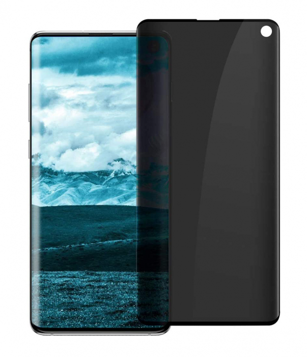 Folie sticla pentru Samsung Galaxy S10, Privacy, 3D, Full glue, acopera tot ecranul (Case Friendly) [1]