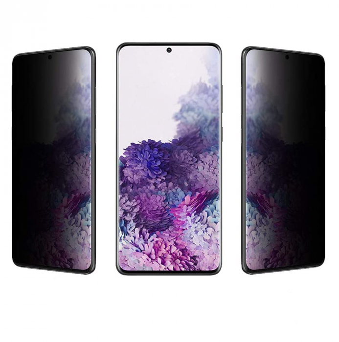 Folie sticla pentru Samsung Galaxy S20 PLUS, Privacy, 3D, Full glue, acopera tot ecranul (Case Friendly) [3]