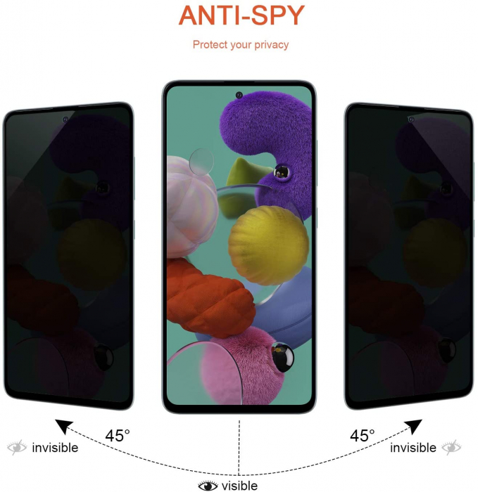 Folie sticla Samsung Galaxy A51, Privacy, 5D, se lipeste pe tot ecranul (Full Glue), acopera tot ecranul (Case Friendly) [4]