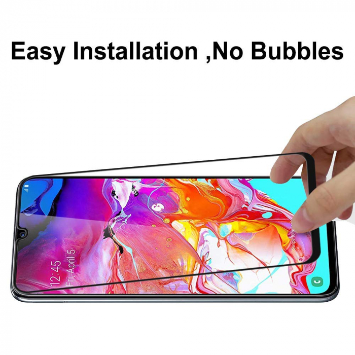 Folie sticla Samsung Galaxy A70, 3D, se lipeste pe tot ecranul (Full Glue), acopera tot ecranul (Case Friendly), MobileSmart© [3]