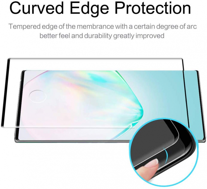 Folie sticla Samsung Galaxy Note 10, protectie ecran tempered glass fata, 5D, acopera tot ecranul, MobileSmart© [2]