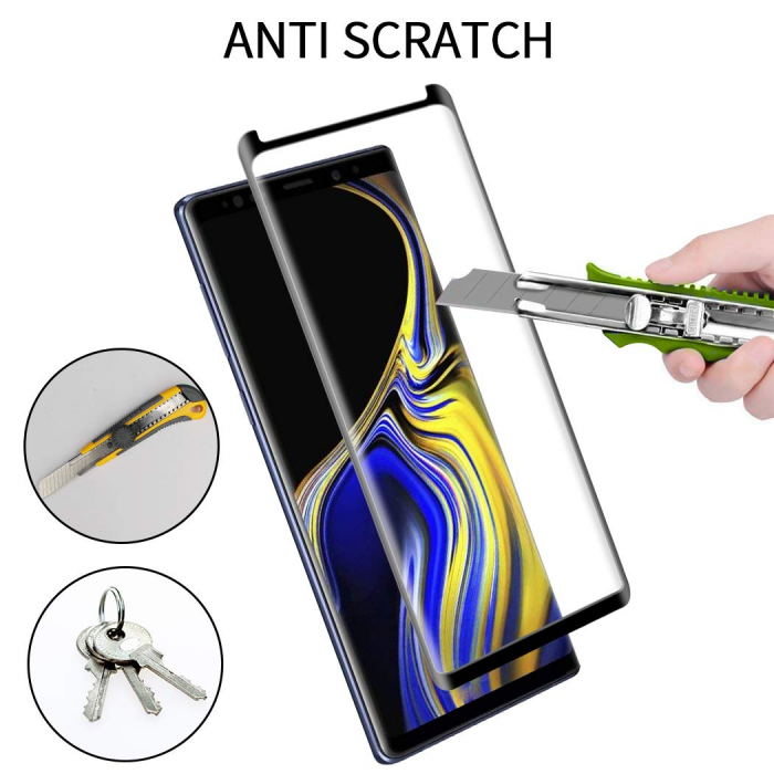 Folie sticla Samsung Galaxy Note 9, 3D, se lipeste pe tot ecranul (Full Glue), acopera tot ecranul (Case Friendly), MobileSmart©, 0.2mm [3]