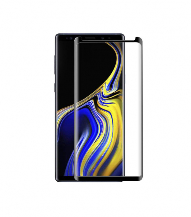 Folie sticla Samsung Galaxy Note 9, 3D, se lipeste pe tot ecranul (Full Glue), acopera tot ecranul (Case Friendly), MobileSmart©, 0.2mm [1]