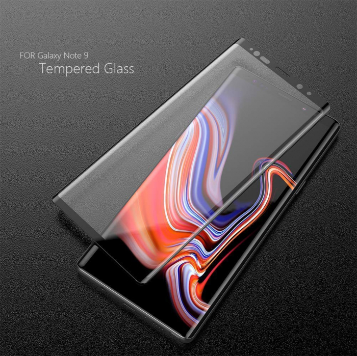 Folie sticla Samsung Galaxy Note 9, 3D, se lipeste pe tot ecranul (Full Glue), acopera tot ecranul (Case Friendly), MobileSmart© [2]