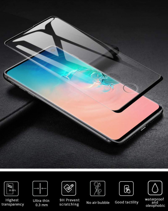 Folie sticla Samsung Galaxy S10, protectie ecran tempered glass fata, 5D, acopera tot ecranul [4]
