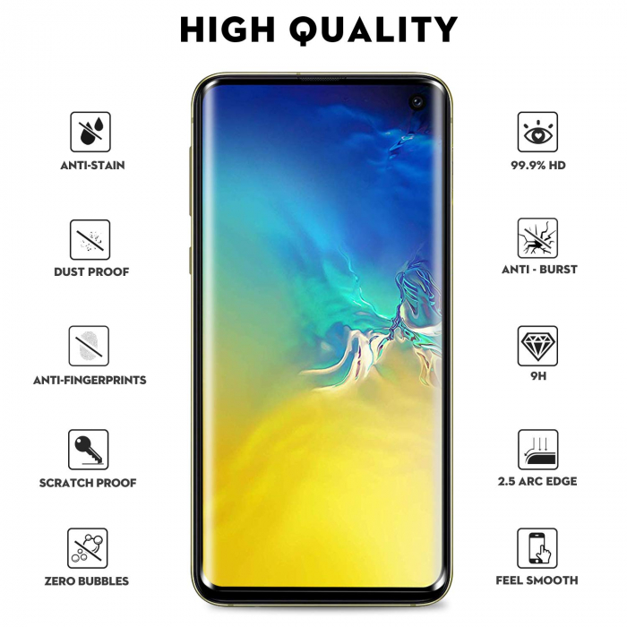 Folie sticla Samsung Galaxy S10e, protectie ecran tempered glass fata, 3D, acopera tot ecranul [6]
