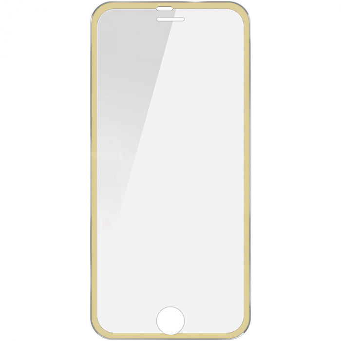 Folie sticla securizata, fata plus spate, cu rama metalica iPhone 6 Plus / 6S Plus, 3D, protectie completa ecran si margini curbate, Gold [3]