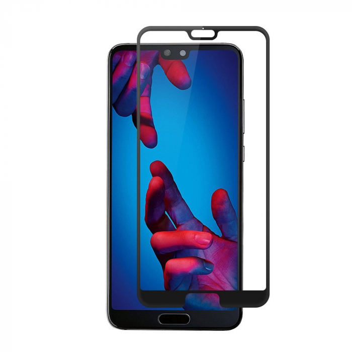 Folie sticla tempered glass Huawei P20, protectie ecran, fata, total transparenta, 5D, acopera tot ecranul, 0.2mm [3]