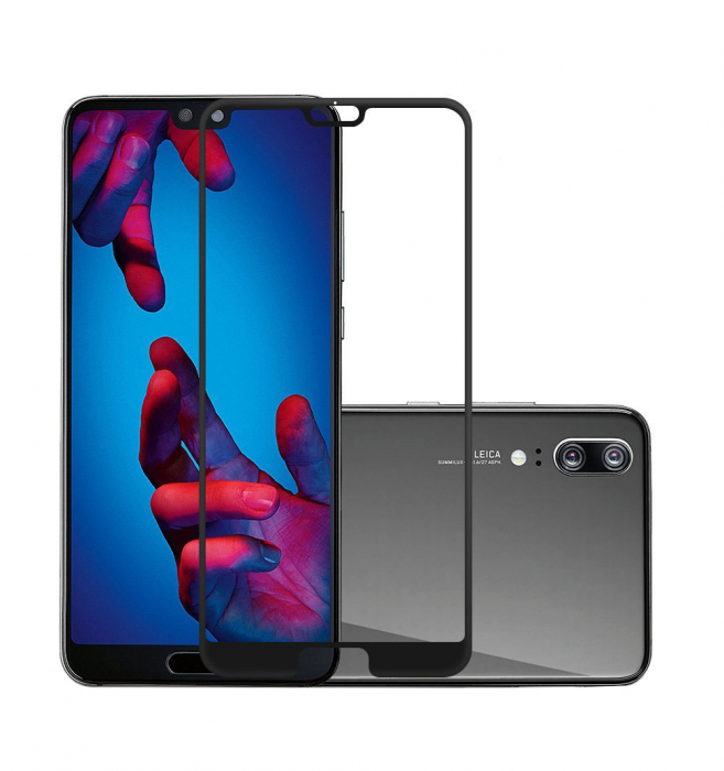 Folie sticla tempered glass Huawei P20, protectie ecran, fata, total transparenta, 5D, acopera tot ecranul, 0.2mm [1]