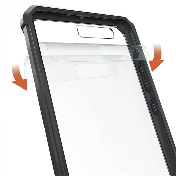 Husa de protectie Hybrid Antisoc pentru Huawei P10 Plus, carcasa spate PC transparenta cu cadru, Negru [3]