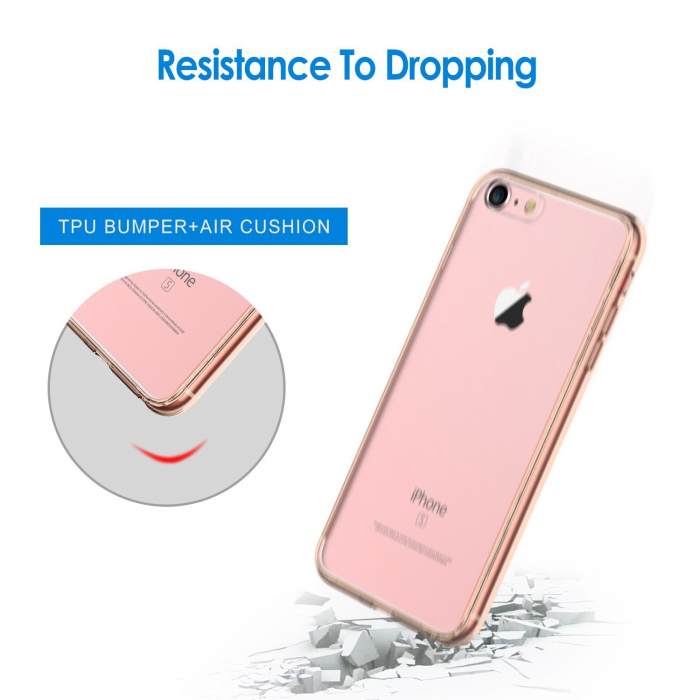 Husa de protectie Hybrid Antisoc pentru  iPhone 8/iPhone 7, carcasa spate PC cu cadru, Rose [2]