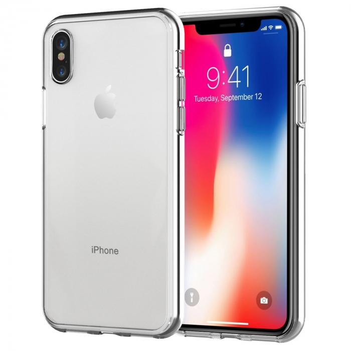 Husa iPhone XS MAX, Hybrid Antisoc, carcasa spate PC cu cadru, Transparent [1]