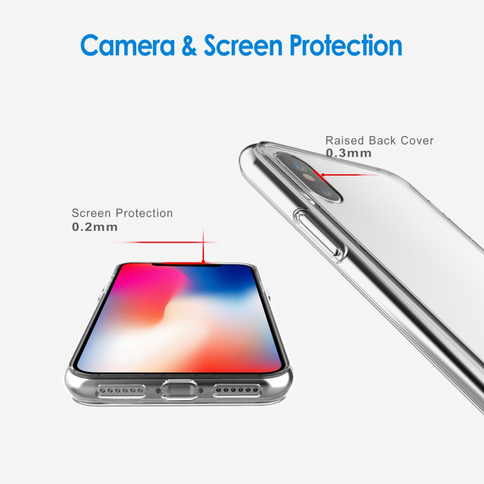 Husa iPhone XS MAX, Hybrid Antisoc, carcasa spate PC cu cadru, Transparent [6]