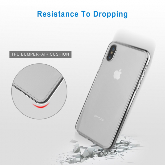Husa iPhone XS MAX, Hybrid Antisoc, carcasa spate PC cu cadru, Transparent [2]