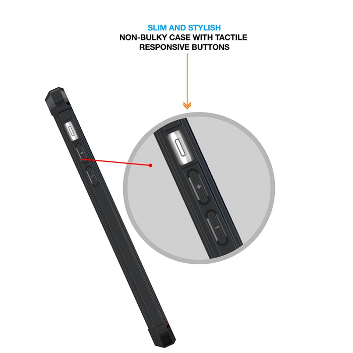 Husa de protectie Hybrid Antisoc pentru iPhone X/iPhone 10, carcasa spate PC transparenta cu cadru, Negru [5]