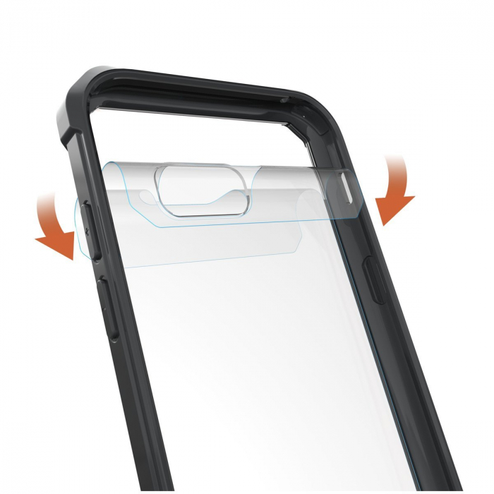 Husa de protectie Hybrid Antisoc pentru  Samsung Galaxy A3 2017, carcasa spate PC transparenta cu cadru, Negru [2]