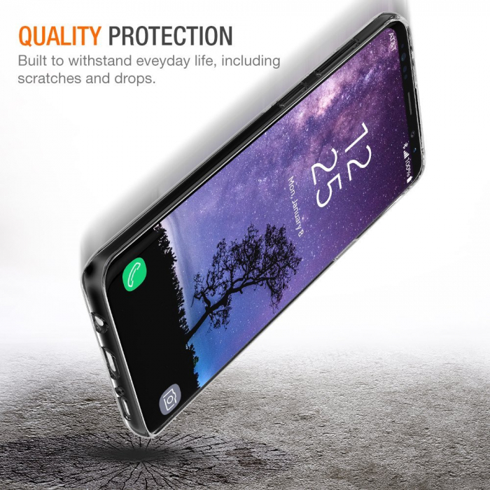 Husa de protectie Hybrid Antisoc pentru  Samsung Galaxy S9, carcasa spate PC cu cadru, hardcase, Transparent [3]