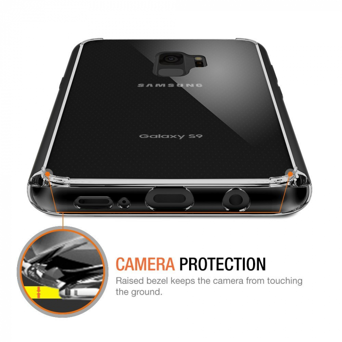Husa de protectie Hybrid Antisoc pentru  Samsung Galaxy S9, carcasa spate PC cu cadru, hardcase, Transparent [5]