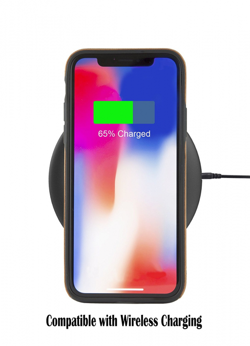 Husa iPhone XS Max, protectie slim, antisoc, Leather, Maro [3]