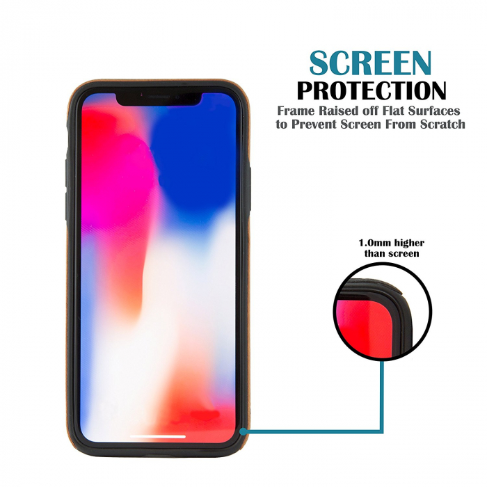Husa iPhone XS Max, protectie slim, antisoc, Leather, Maro [5]
