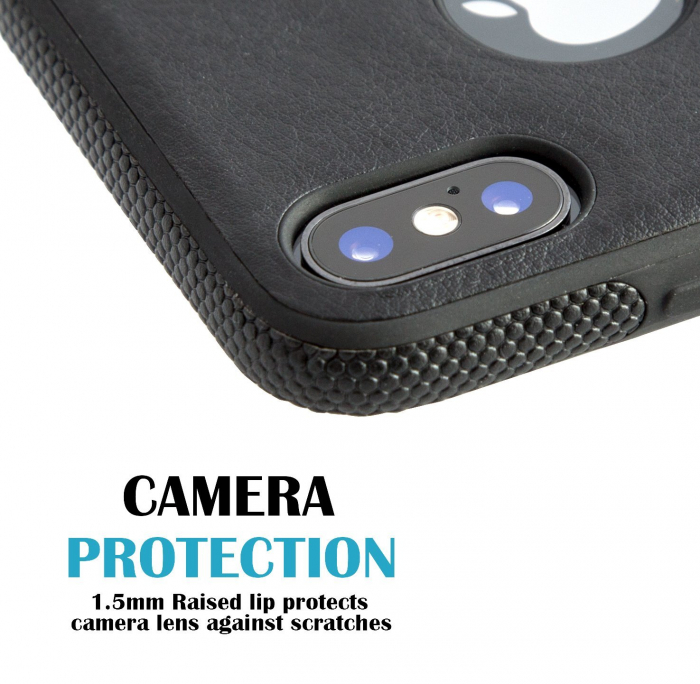 Husa de protectie  iPhone X / iPhone 10, Leather, Negru [7]